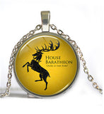 Song Of Ice And Fire Game Of Thrones pendant necklace Targaryen Dragon Necklaces Jewelry Glass Cabochon Dome long necklace