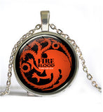 Song Of Ice And Fire Game Of Thrones pendant necklace Targaryen Dragon Necklaces Jewelry Glass Cabochon Dome long necklace
