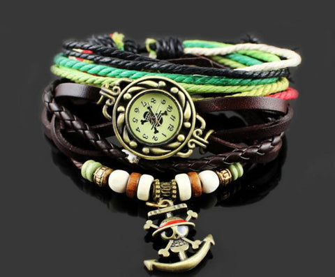 Plaited colorful PU leather wrist watchfor One Piece