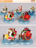 5pcs/set Anime One Piece Ship Model Mini PVC Action Figures Collectible Model Toys