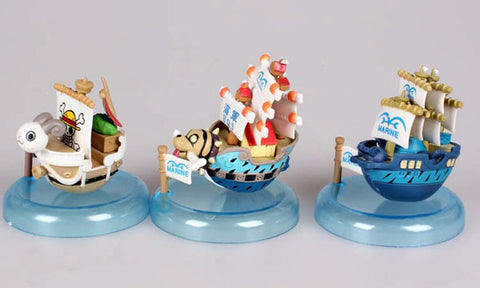 5pcs/set Anime One Piece Ship Model Mini PVC Action Figures Collectible Model Toys