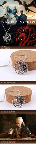 High quality Song Of Ice And Fire Game Of Thrones Targaryen Dragon Badge Necklace