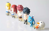 Fairy Tail Lucy Natsu Gray Elza Happy PVC Figures Toys 6pcs/set