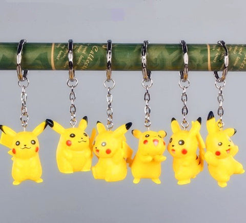 6pcs/lot New Pokemon Pikachu Keychain 6 Style