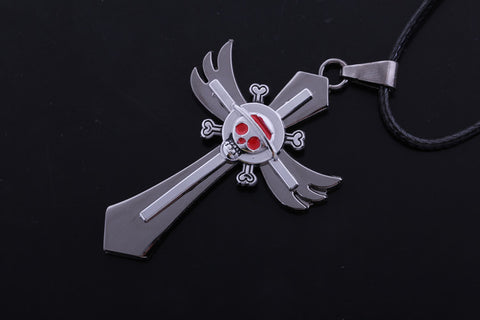 One Piece Luffy hat skeleton symble cross alloy necklaces