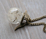 Harry Potter Angel Wings Wish dandelion necklace
